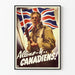 Vintage poster Allons-y Canadiens voor patriotische muurdecoratie