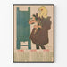 Vintage kalenderposter van april tot juni 1897 met illustratie van een meisje en kat