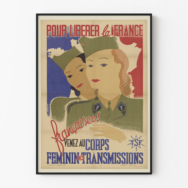 armees-francaises-de-liberation-affiches-de-recrutement-corps-feminin-des-transmissions