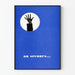 Decoratief blauw poster « Au Secours » met opgeheven hand