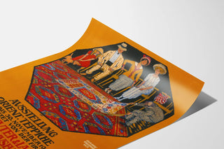 Vintage poster for Oriental carpet exhibition at the Gewerbemuseum Basel