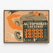 Vintage poster of Berlin automobile lottery — framed artwork on a wall
