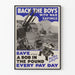 Vintage War Poster - Save to Support Soldiers