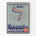 Vintage poster van de 46e Franse kampioenschappen skiën in Barèges 1959