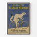 Vintage poster van witte Hermine fiets op Hutchinson banden