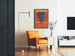 Vintage Biotrigon Poster - Blue Geometric Illustration on Orange Background