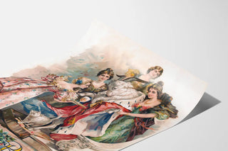 bock-beer-a-goat-wearing-a-royal-robe-being-waited-on-by-four-young-women