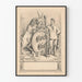 Vintage poster van Bock Bier met illustratie van geit en man