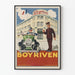 Vintage reclameposter Boyriven 1931 auto en gebouw Art Deco