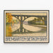 Vintage Poster van Pont Bremgarten-Dietikon-Bahn aan Rivière — ingelijst kunstwerk aan de muur