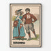 Vintage poster van het Brown-team in sportieve en elegante outfit