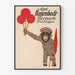 Vintage poster van Carl Hagenbeck's Tierpark Stellingen met chimpanse in uniform