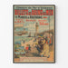 Vintage poster van zeebadkaarten voor stranden in Bretagne