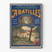 Vintage blauwe en oranje poster voor het kuuroord van Abatilles in Arcachon