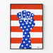 Poster met opgestoken vuist in Amerikaanse kleuren