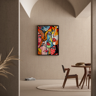Pop Art Affiche - Gefragmenteerde Gezichten