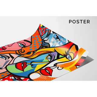 Pop Art Affiche - Gefragmenteerde Gezichten