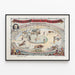 Vintage poster of the circus and barbed wire fencing Glidden — framed artwork on a wall