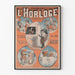 Vintage poster van het concert van L’Horloge door de Troupe Martens
