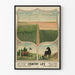 Vintage poster van het landelijke leven met paarden en weilanden