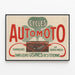 Vintage reclameposter Cycles Automoto Usines Saint-Étienne — ingelijst kunstwerk aan de muur
