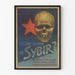 Retro muurposter Sybir - schedel en rood ster