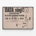 DADA Sieg Poster - Heropening tentoonstelling Schildergasse 37 — ingelijst kunstwerk aan de muur