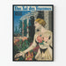 Vintage poster Das Tal des Traumes met vrouwelijke portret en bloementuin