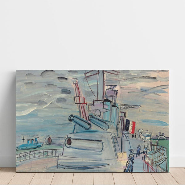 Reproductie van het schilderij van A aan boord van de vloot - Raoul Dufy