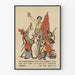Vintage poster voor economische steun Volksherstel met middeleeuwse personages