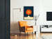 Decoratieve Poster Diepe Ruimte Atoomklok - Ruimte Thema Oranje