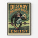 Vintage militaire wervingsposter « Destroy This Mad Brute »