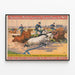 Vintage poster Barnum & Bailey - Cavalerie in actie — ingelijst kunstwerk aan de muur