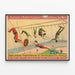 Vintage poster van het circus Barnum & Bailey met luchtacrobaten — ingelijst kunstwerk aan de muur
