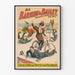 Vintage poster van Barnum & Bailey met grappige scènes met fietsen en rollers