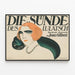 Vintage poster Die Sünde des Lulatsch - Burleske operette van Jean Gilbert — ingelijst kunstwerk aan de muur