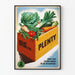 Retro groenteposter in krat - Tuin- en moestuinwanddecoratie