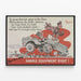 Vintage Poster Veiligheid Militair Materieel Joe Dope — ingelijst kunstwerk aan de muur