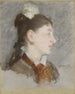 Jonge vrouw met gebroken kraag op profiel - Édouard Manet — weergave van het kunstwerk