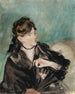 Portret van Berthe Morisot met waaier - Édouard Manet — weergave van het kunstwerk