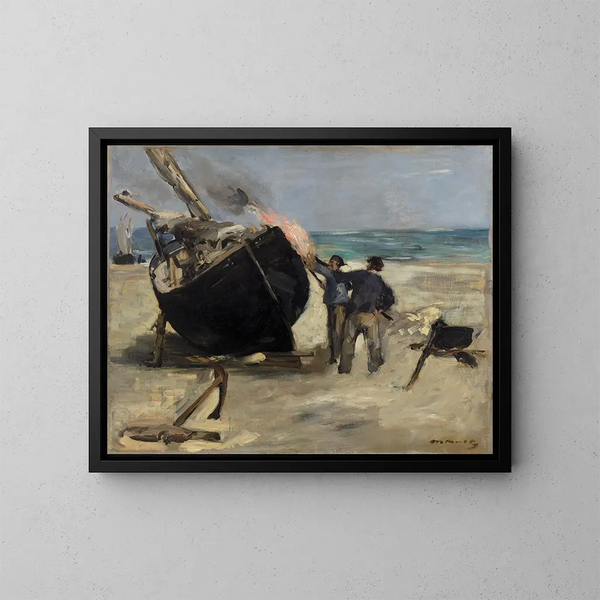 Het gezwarte boot - Édouard Manet — ingelijst kunstwerk aan de muur
