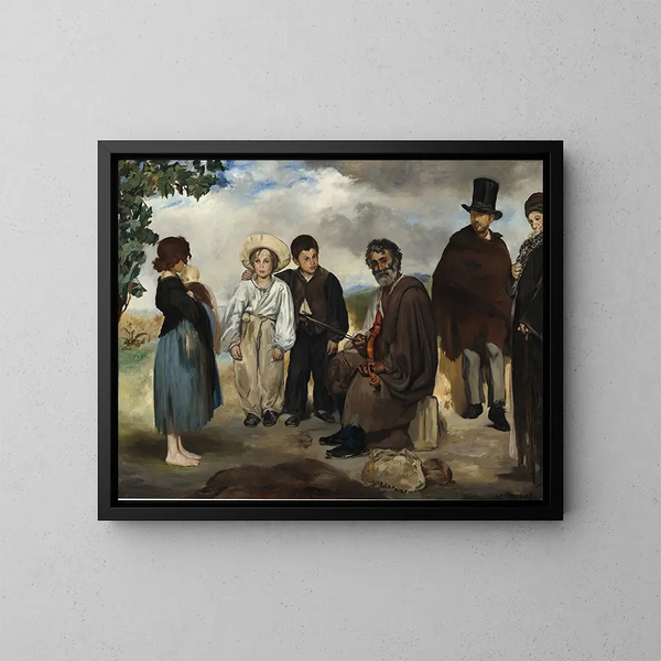 De oude musicus - Édouard Manet — ingelijst kunstwerk aan de muur