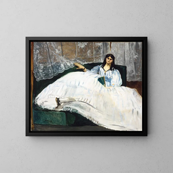 Vrouw met een waaier - Édouard Manet — ingelijst kunstwerk aan de muur