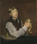 Jongeman die een peer schilt - Édouard Manet — weergave van het kunstwerk