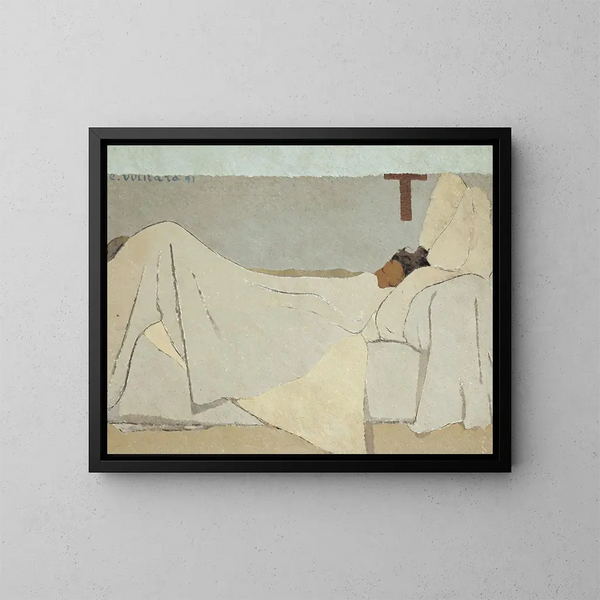 Au lit - Édouard Vuillard — framed artwork on a wall