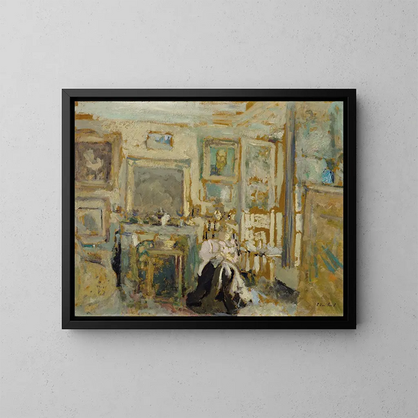a seated woman in a bright interior - Édouard Vuillard — framed artwork on a wall