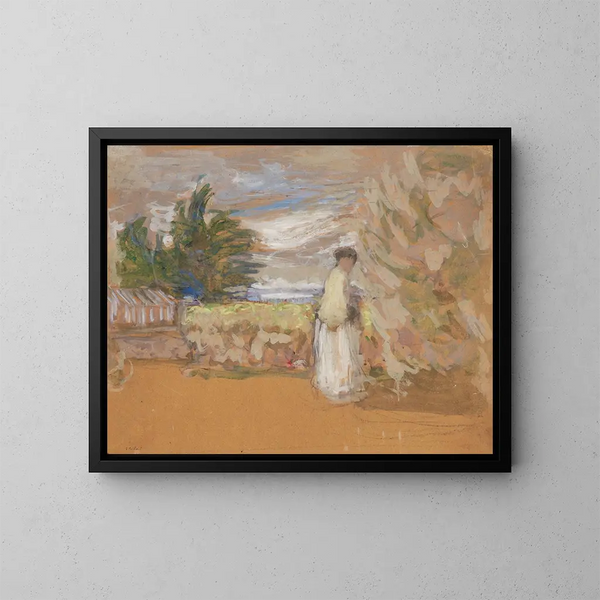 Woman in the Garden - Édouard Vuillard — framed artwork on a wall