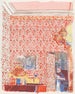 Binnen schilderij met roze wandbekleding I - Édouard Vuillard — weergave van het kunstwerk