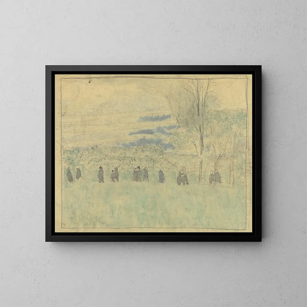 Landschap met wandelaars - Édouard Vuillard — ingelijst kunstwerk aan de muur