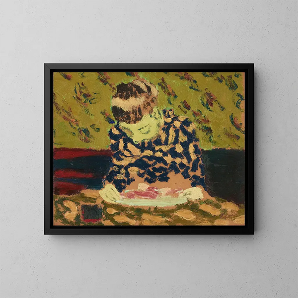 Marie leunt op haar werk - Édouard Vuillard — ingelijst kunstwerk aan de muur